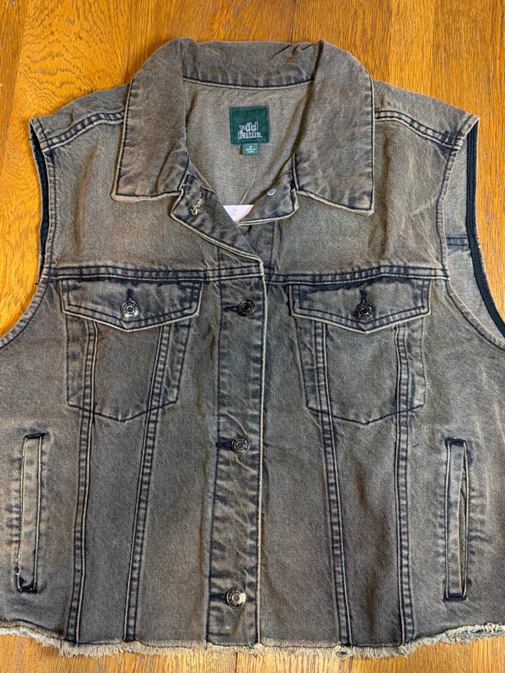 Wild Fable Medium Brown Washed Denim Vest - NWT